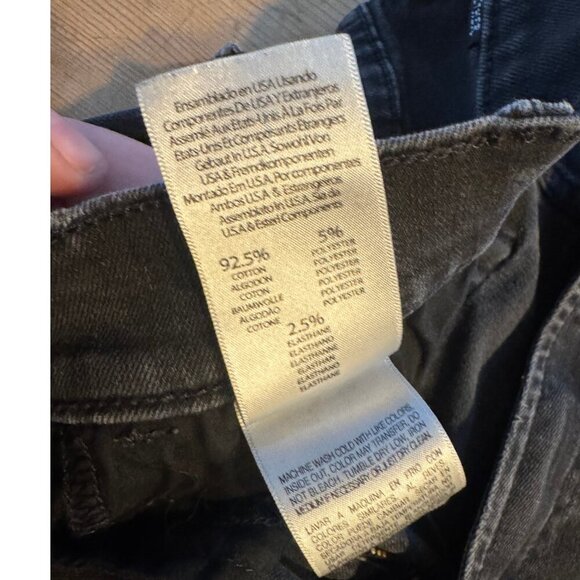 MOTHER Black Raw Hem Slim Straight Jeans Women’s Size 25 – Flaw Repaired - Picture 5 of 6